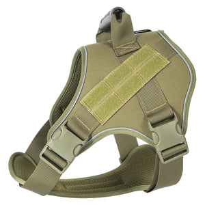 Camouflage tactical-style dog walking harness