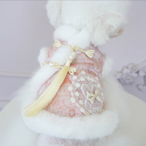 Two PAWABY Chinese New Year dog outfit colourways