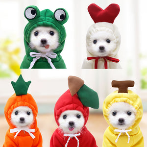 Orange carrot dog hoodie with green leaf detail