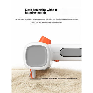Dog enjoying a grooming session with the PAWABY deshedding brush.
