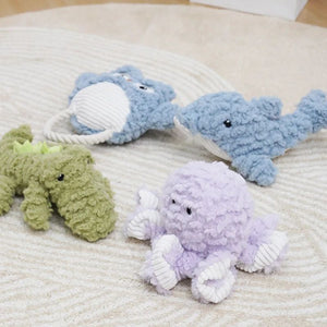 Soft dog toy perfect for cuddling, fetching and playtime.