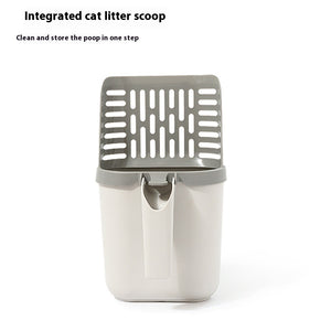 Close-up of the PAWABY integrated cat litter scoop.