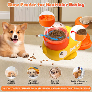 Duck-shaped dog toy helping create more engaging mealtimes.