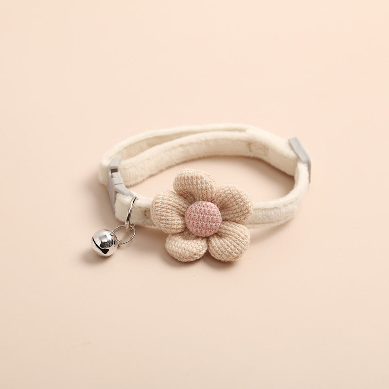 Apricot floral cat collar with bell