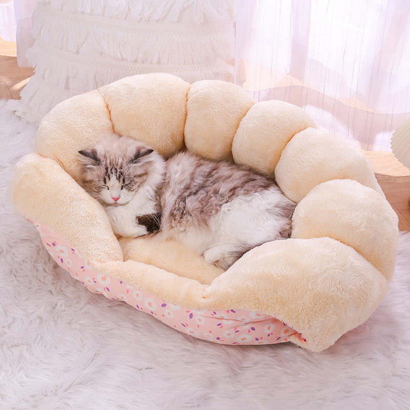 Blue floral cat cave and sofa bed