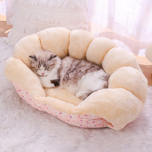 Blue floral cat cave and sofa bed