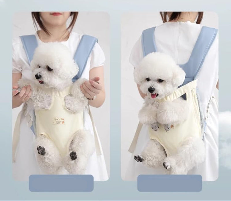 Front view of breathable dog carrier backpack