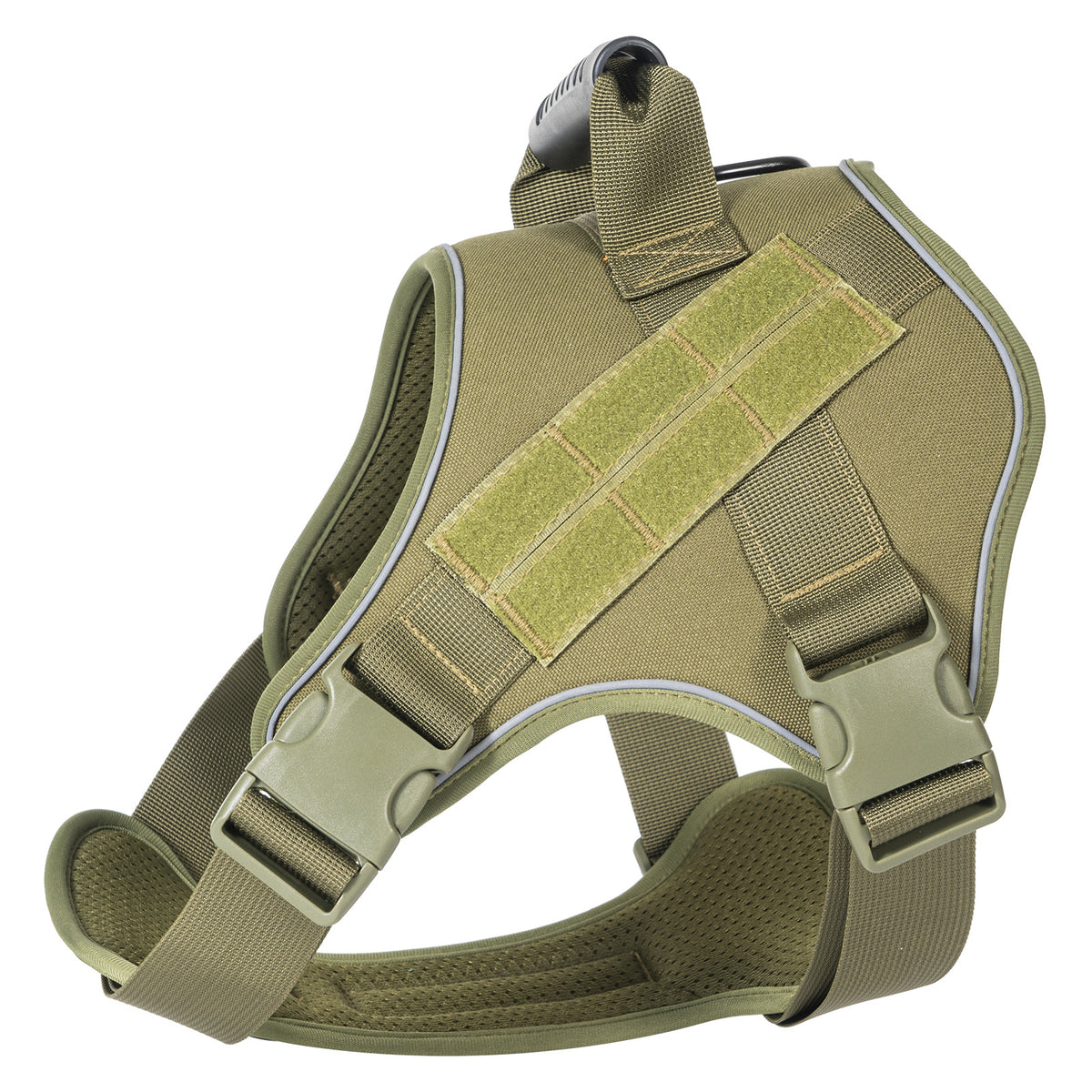 Camouflage tactical-style dog walking harness