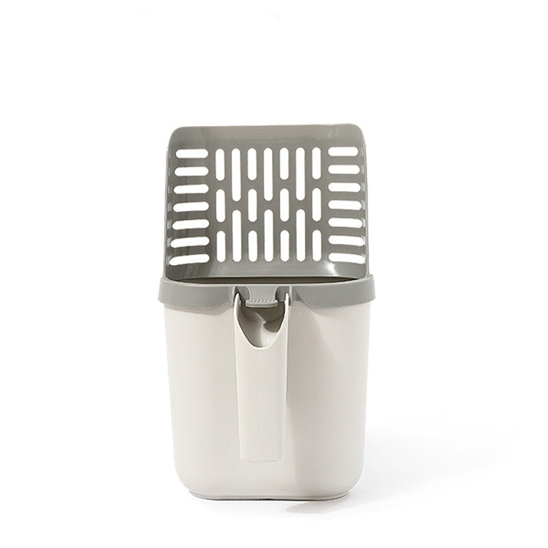 Cat litter scoop with integrated waste collection compartment