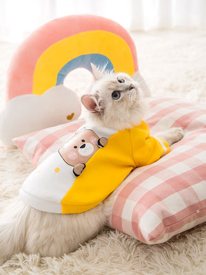 Back view of the PAWABY fleece-lined cat vest
