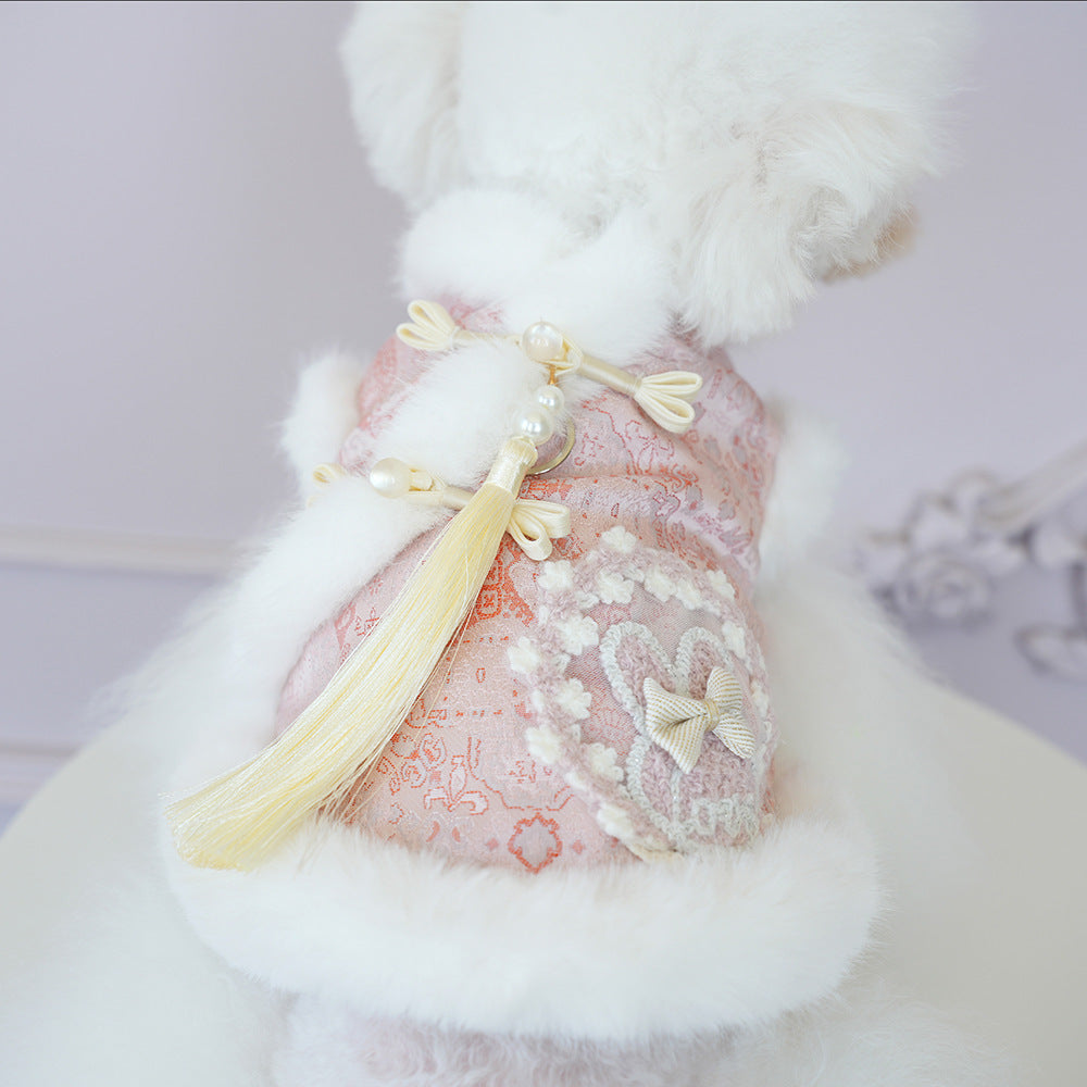 Two PAWABY Chinese New Year dog outfit colourways