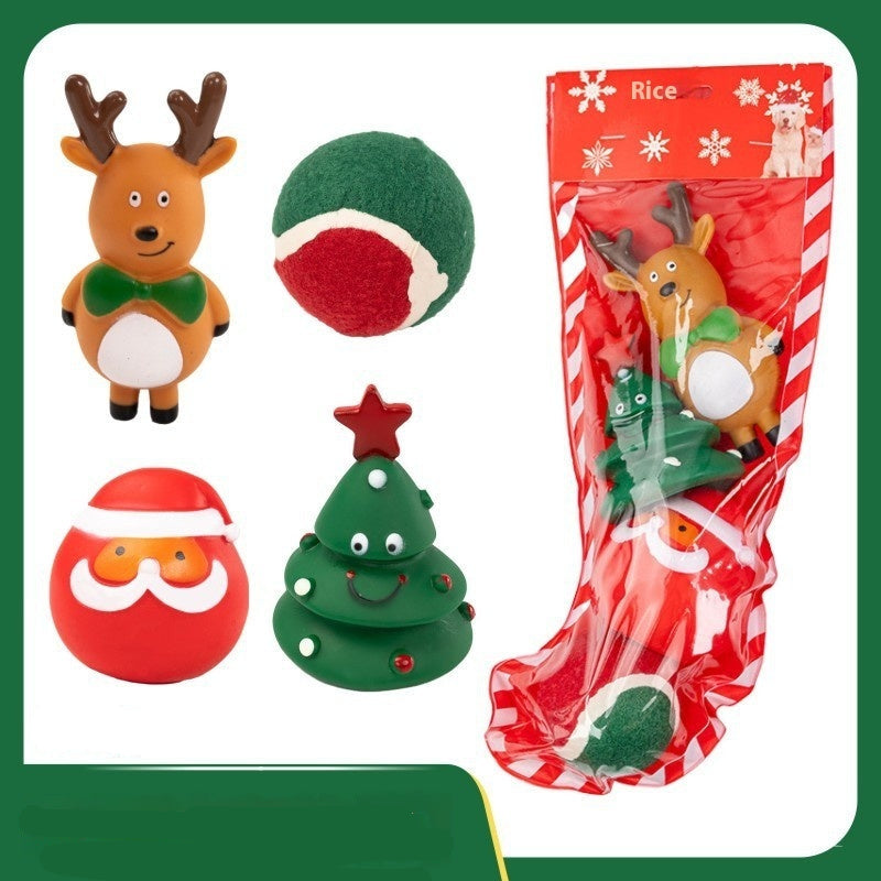 Four-piece Christmas dog toy gift box