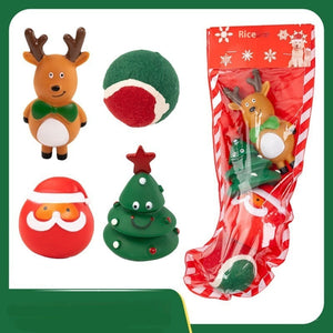 Four-piece Christmas dog toy gift box