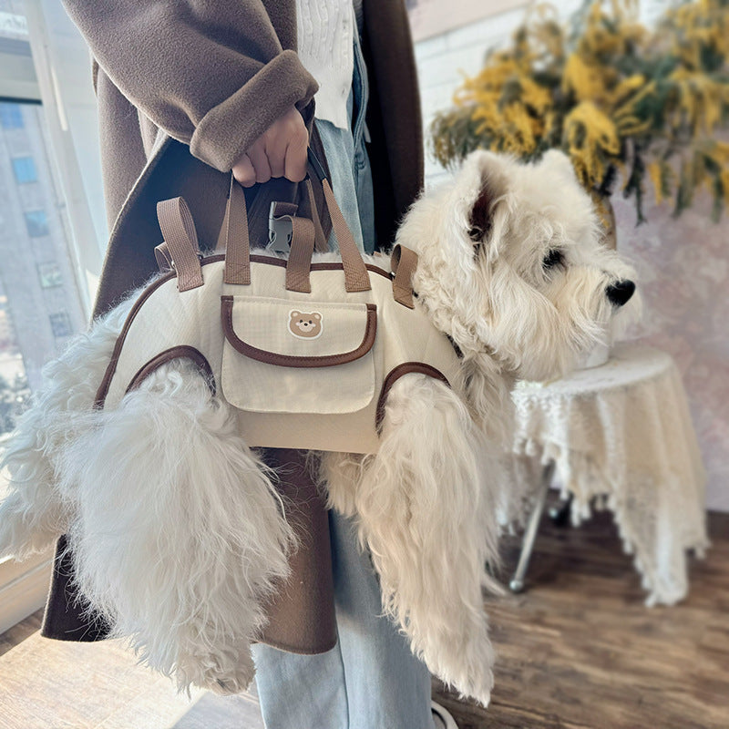 crossbody dog carrier harness with strap and lead