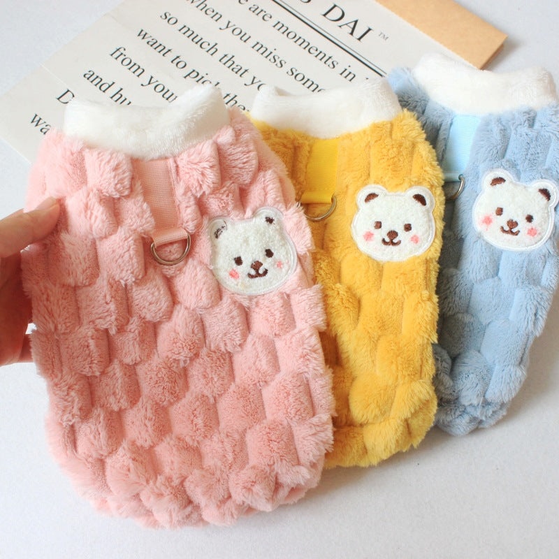 Raised fluffy texture on PAWABY dog gilet