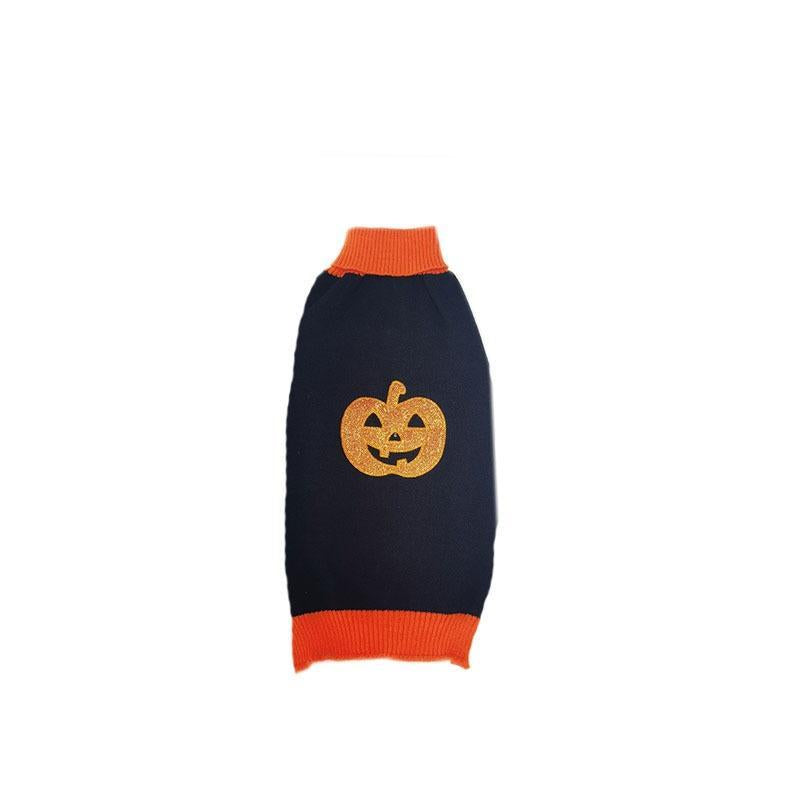 Black and orange jacquard pumpkin dog jumper