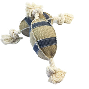 Dog playing tug-of-war with the PAWABY Rugby Rope Dog Toy.