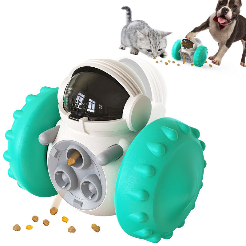 Self-balancing pet toy encouraging interactive play and enrichment.