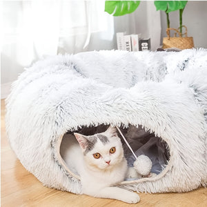 PAWABY plush cat cave bed for hiding and relaxing