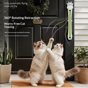 Moving rope cat toy suitable for kittens and adult cats.
