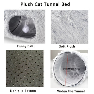 PAWABY cat tunnel with hanging interactive toy