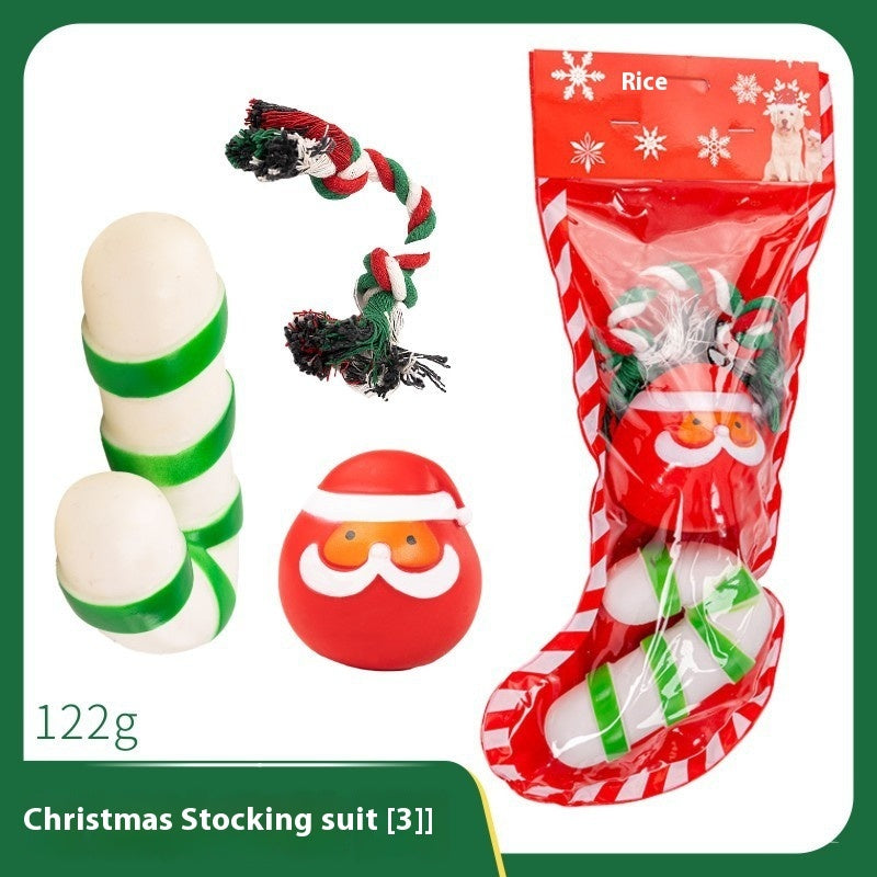 Christmas dog toy suitable for puppies and adult dogs.