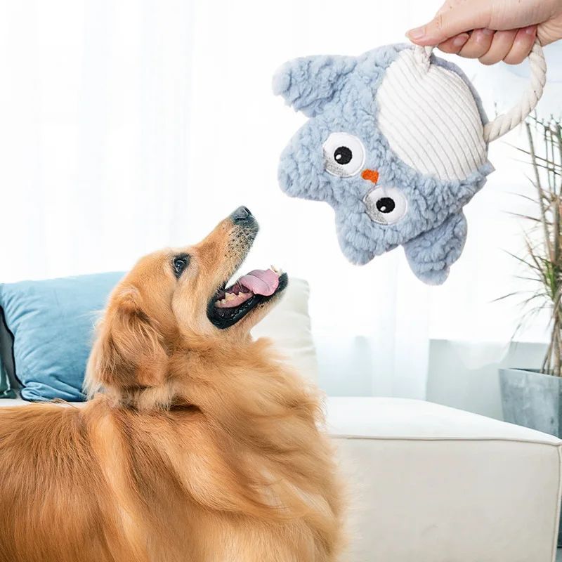 PAWABY Corduroy Squeaky Dog Toy for puppies and adult dogs.