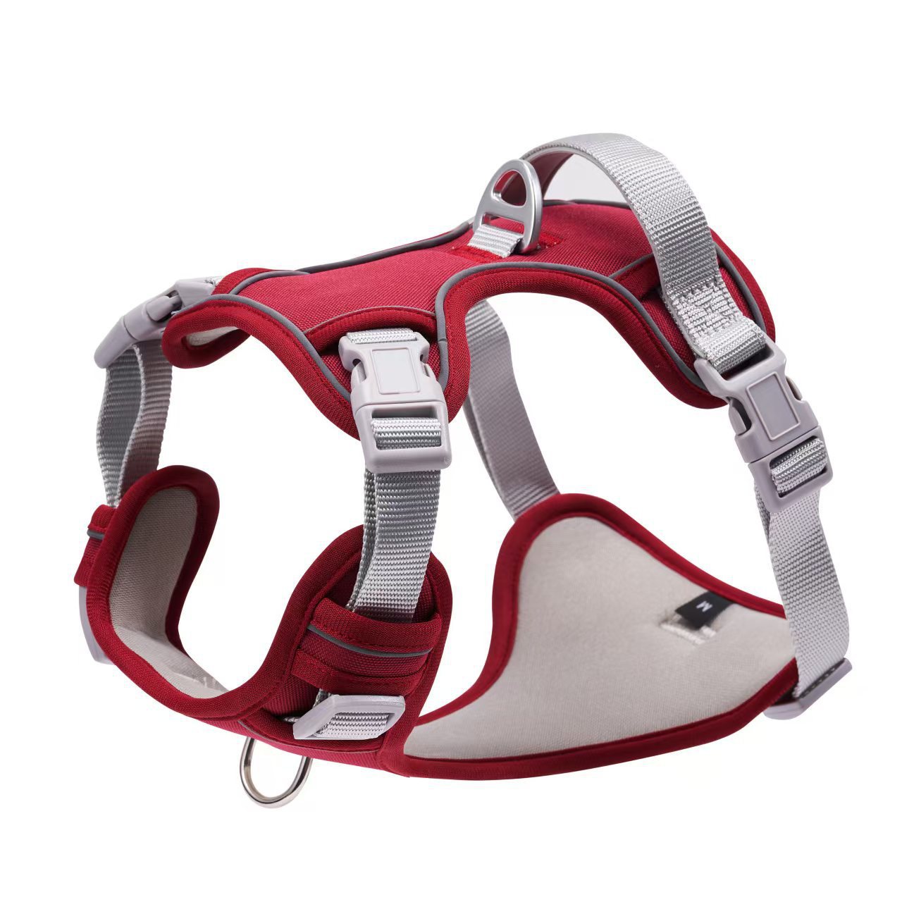 Heavy duty dog harness suitable for walking and hiking.