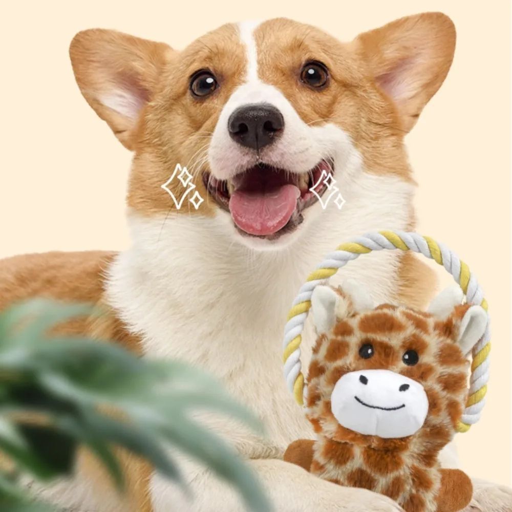 PAWABY dog fetch toy with a playful plush animal design