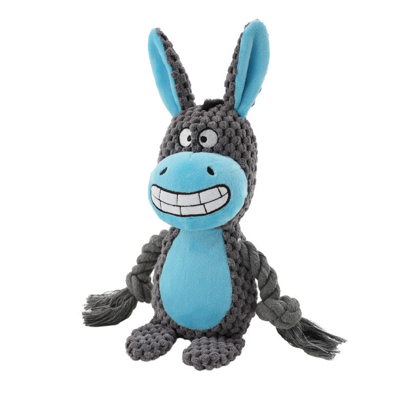 Dog fetch and tug toy for indoor and outdoor play