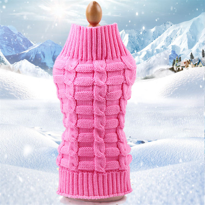 Raised cable pattern on PAWABY dog jumper