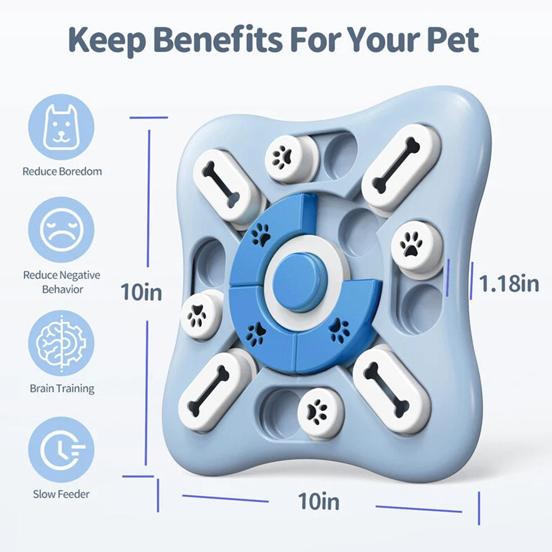 Mental stimulation toy for dogs helping reduce boredom at home.
