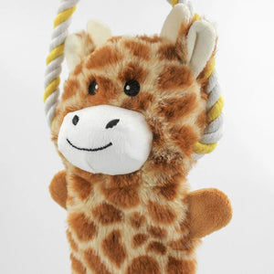 Plush rope dog tug toy for supervised interactive play