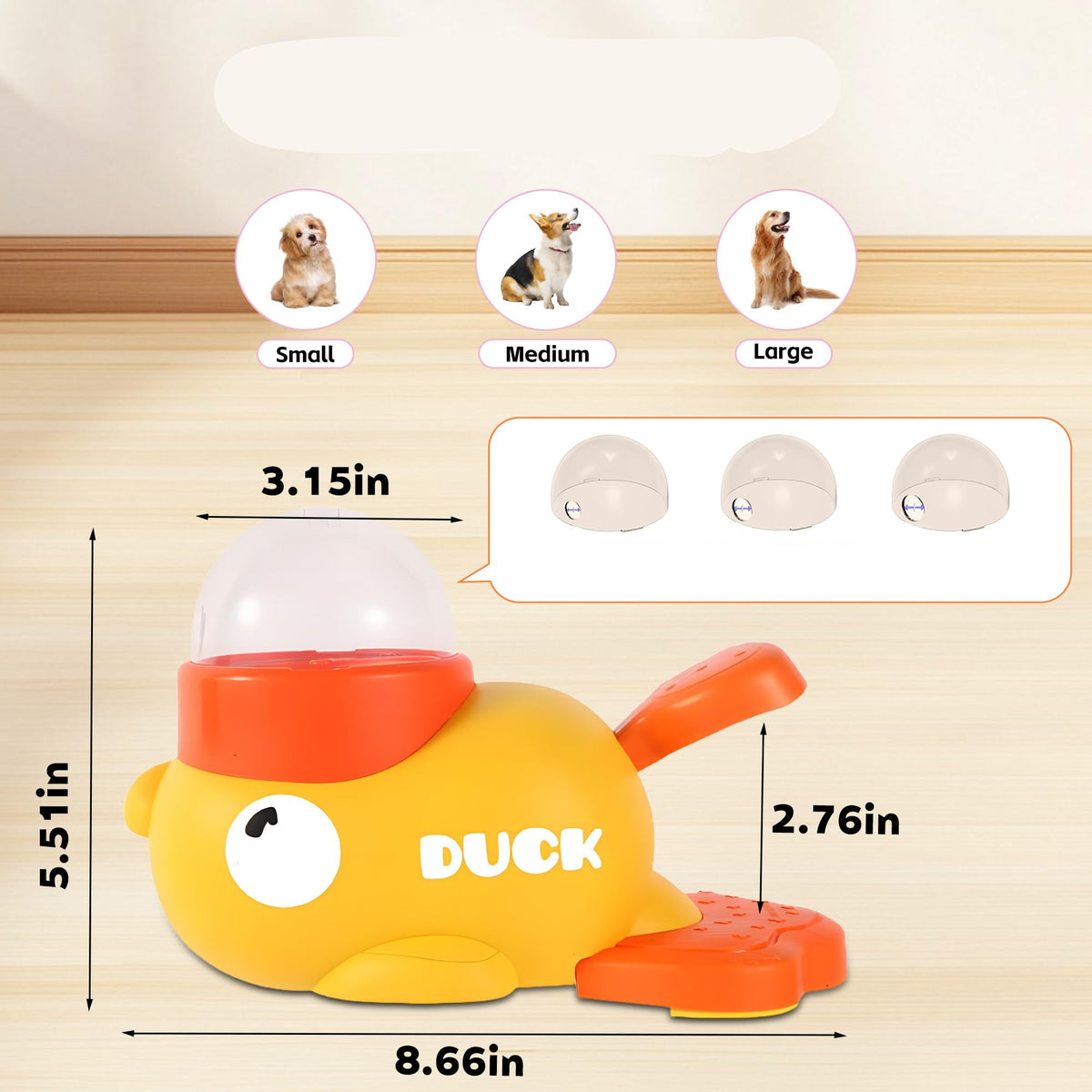 PAWABY duck dog treat dispenser puzzle toy with press pedal