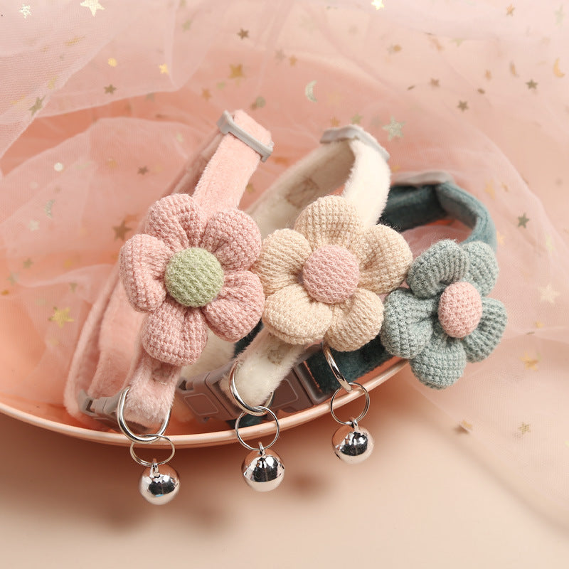 PAWABY floral breakaway cat collar with bell