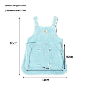 Hands-free cat carrier apron designed for indoor cat owners.