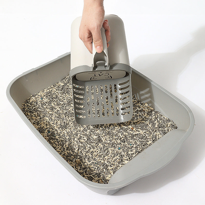 All-in-one cat litter scoop designed for quicker litter tray cleaning.