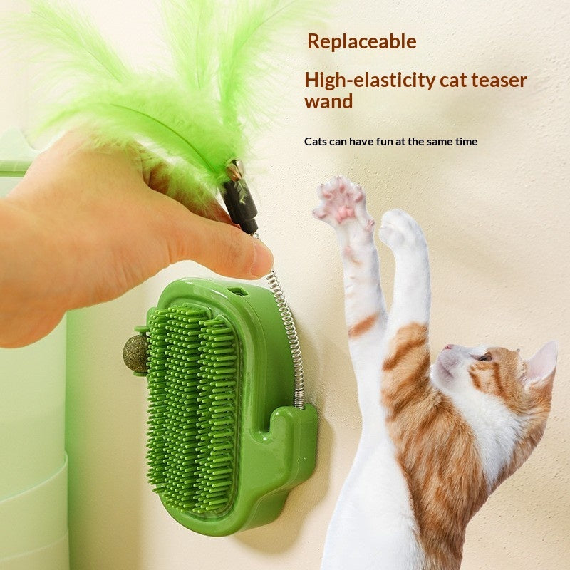 Interactive cactus cat toy encouraging healthy scratching habits.