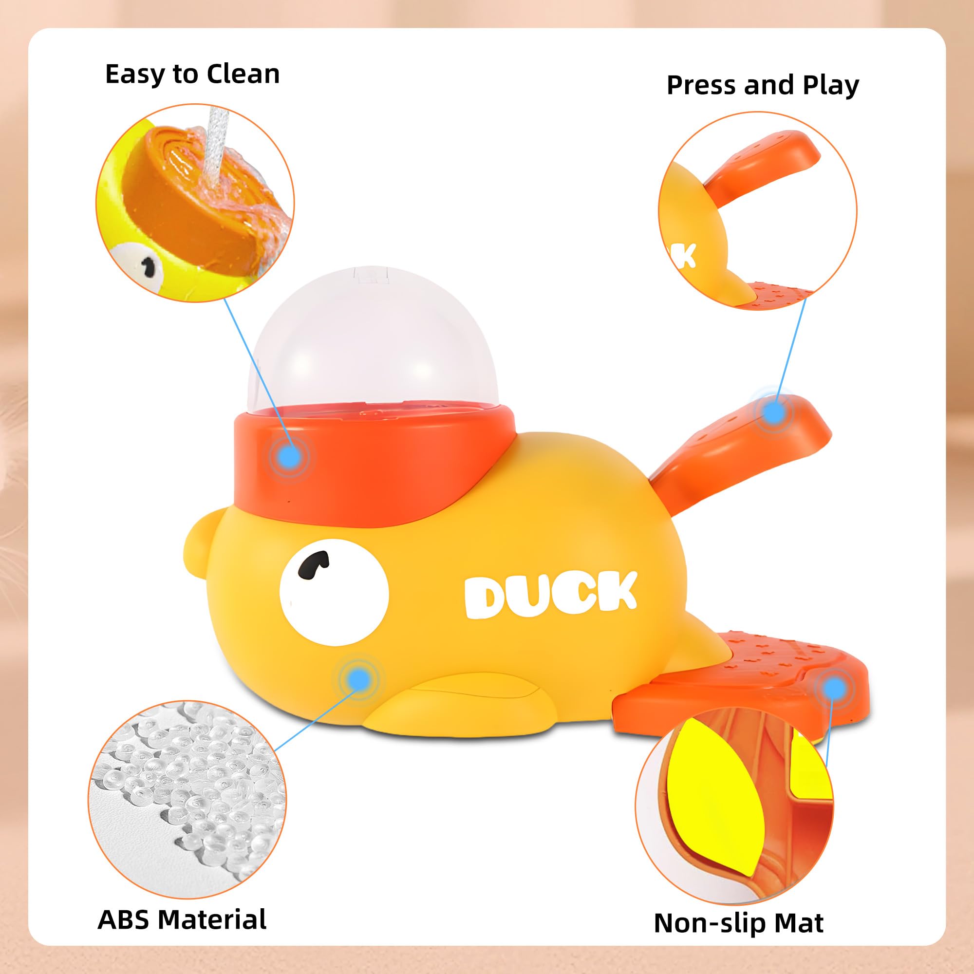 Close-up of the PAWABY Duck Treat Dispenser Dog Toy.