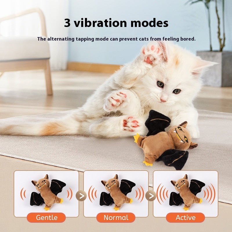 Interactive plush cat toy designed for sensory play