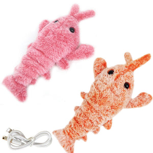 Lobster cat toy and USB charging cable