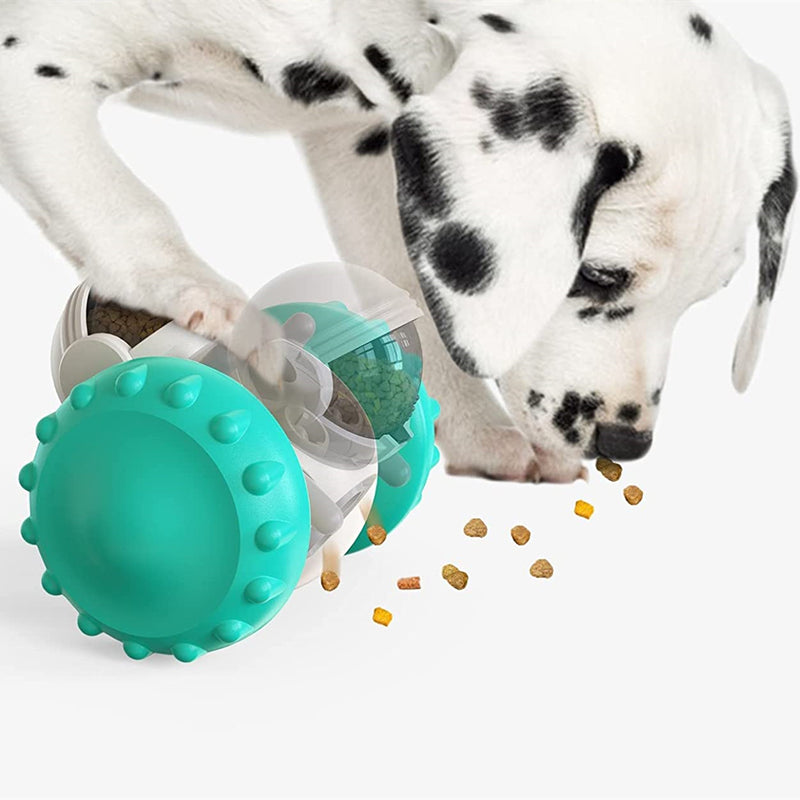 Treat dispensing toy suitable for curious cats and playful dogs.