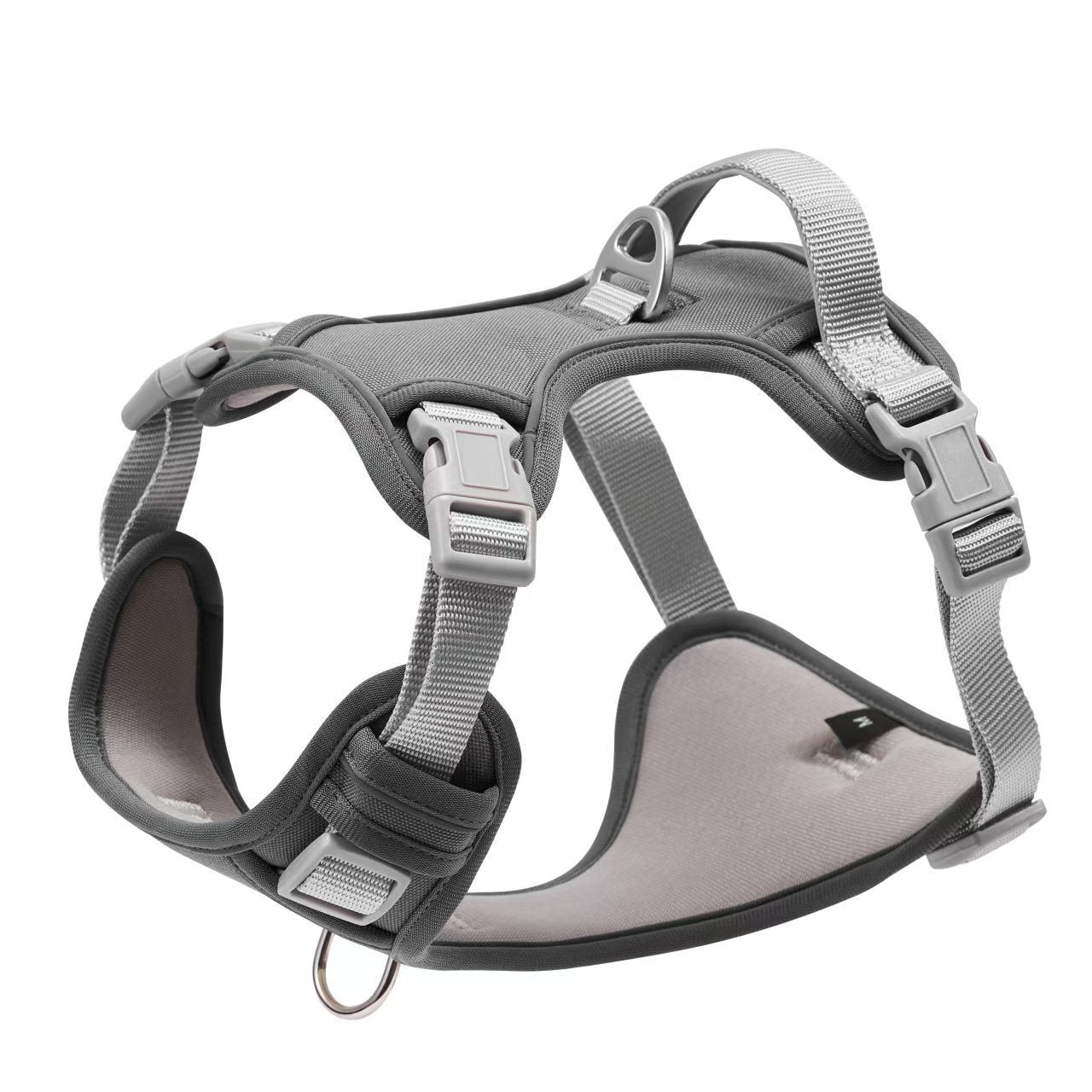 Large dog wearing the PAWABY outdoor harness.