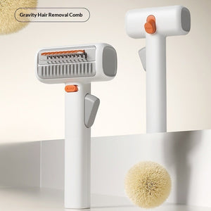 Dual-sided pet grooming brush designed to help remove loose fur.