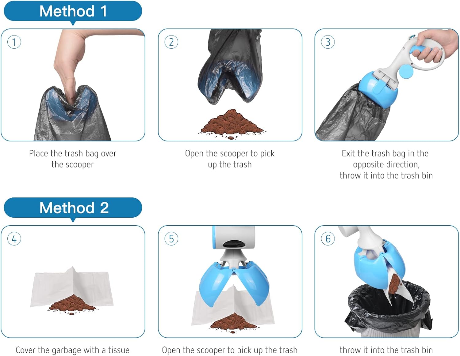 Heavy-duty dog poop scooper made from durable high-strength materials