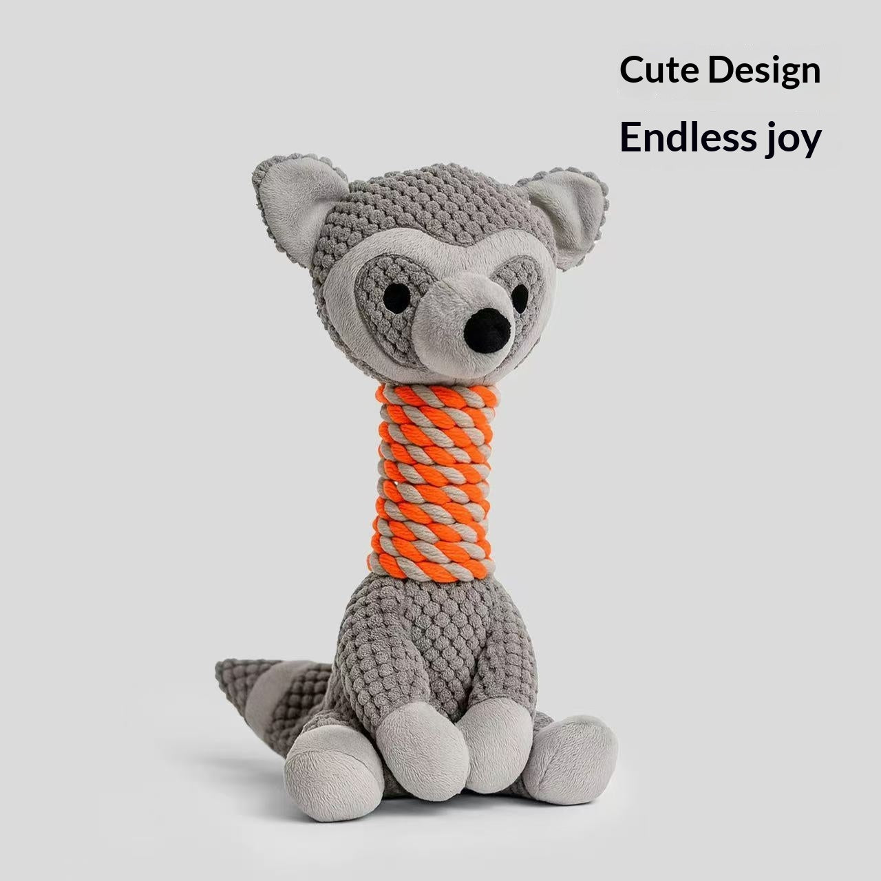 Plush animal dog toy designed for gentle chewing and play.