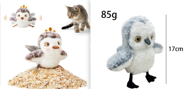 Plush USB rechargeable cat toy for UK pet owners.