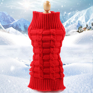 Red and cream broad-striped dog jumper