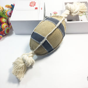 PAWABY Rugby Rope Dog Toy designed for tug, fetch and training.