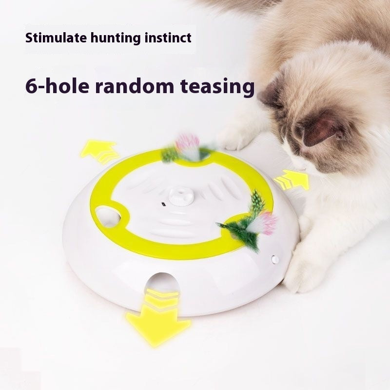 Interactive mouse cat toy encouraging natural hunting instincts.